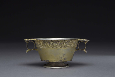 silver gilded cup-side view