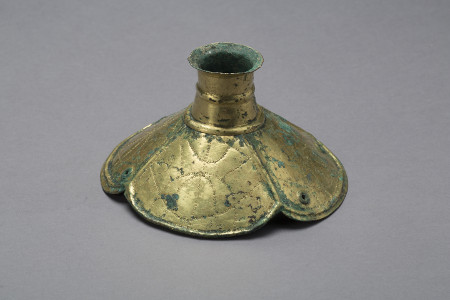 Khazar bronze gilded finial with menorah