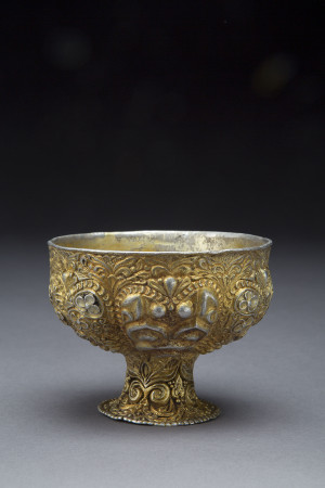 Khazar silver gilded goblet
