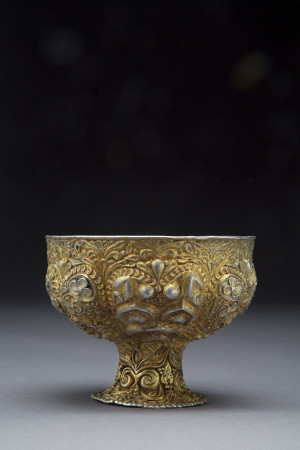 Khazar silver gilded goblet